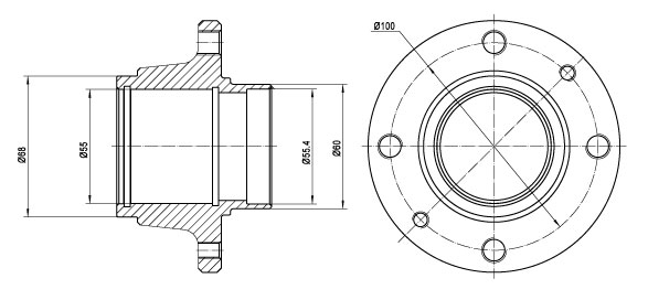 Ступица для автомобилей Лада Vesta (14-) дисковый тормоз задняя