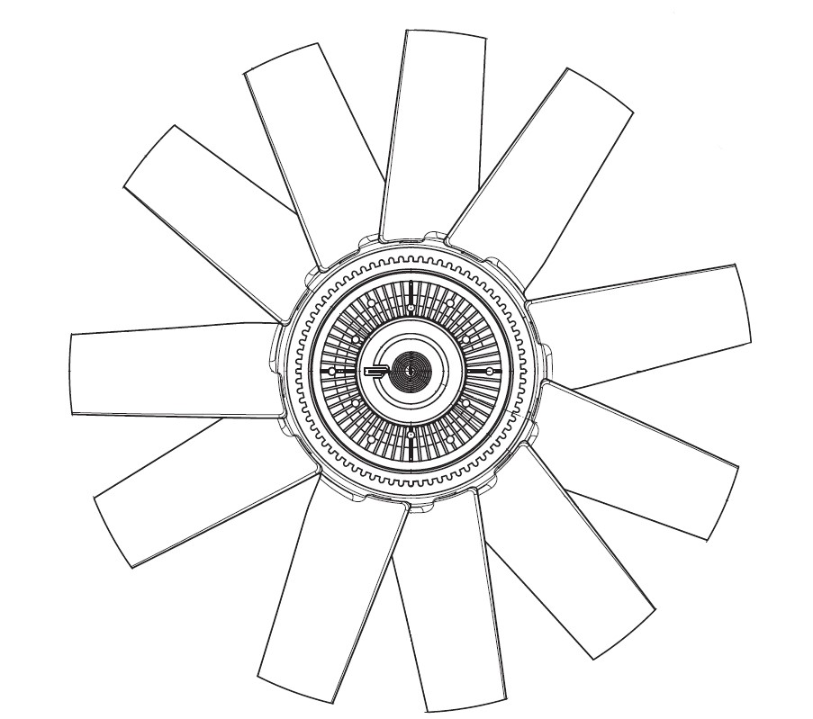 Муфта вязкостная для автомобилей ГАЗ 33106, 3310 (Валдай) с дв. Cummins 3.8 (с крыльчаткой)