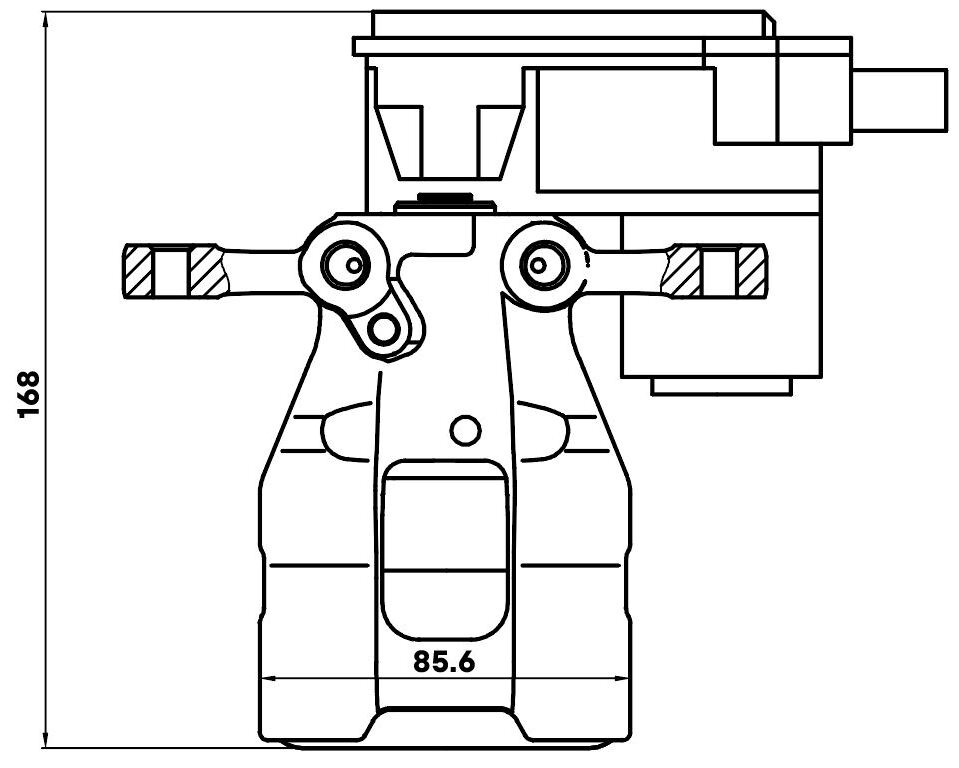 Суппорт тормозной для автомобилей Geely Atlas (16-)/Atlas Pro (19-)/Belgee X70 (24-) задний правый d=38мм (автомобиль с электродвигателем стояночного тормоза)