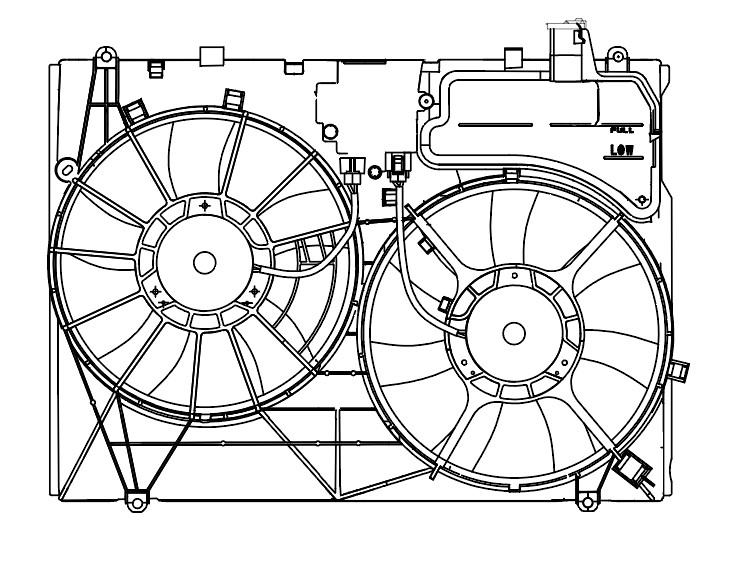 Электровентилятор охлаждения для автомобилей RX II (06-) 3.5i [2GR-FE] (2 вент.) (с кожухом)