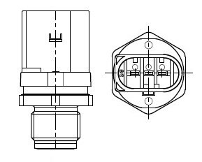 Датчик давления топлива для автомобилей Mercedes-Benz Sprinter W903 (00-) 2.1CDI/Actros MP4/MP5 с дв. OM471