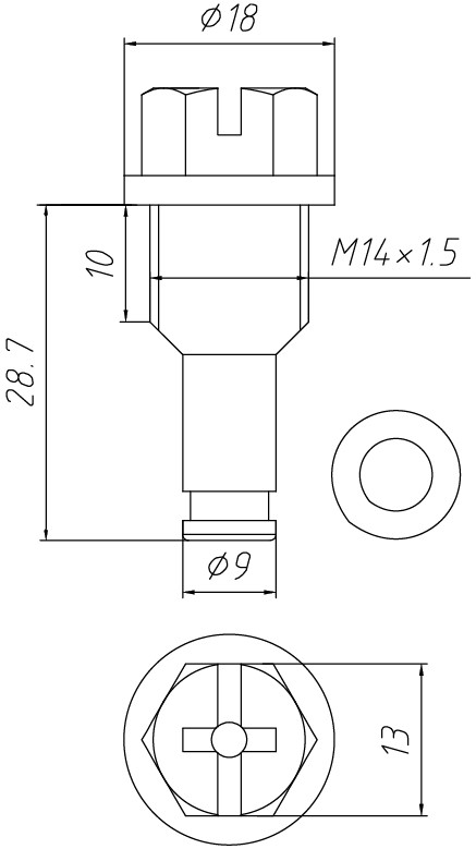 Пробка сливная радиатора охлаждения для а/м Chevrolet Lacetti (04-)/Aveo T200 (02-)/T250 (05-)