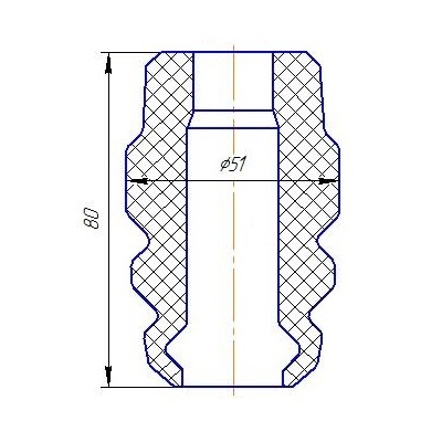 Буфер (отбойник) хода сжатия заднего амортизатора для автомобиля Kia Spectra (00-)
