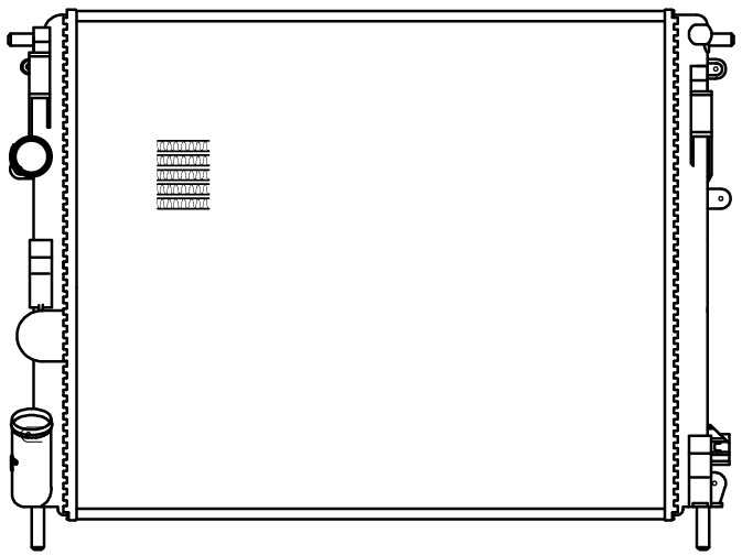 Радиатор охлаждения для автомобилей Logan (04-) 1.4i/1.6i А/С+ (паяный)