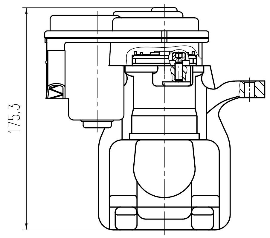 Суппорт тормозной для автомобилей Nissan Qashqai II (13-) задний правый d=36мм (автомобиль с электродвигателем стояночного тормоза)