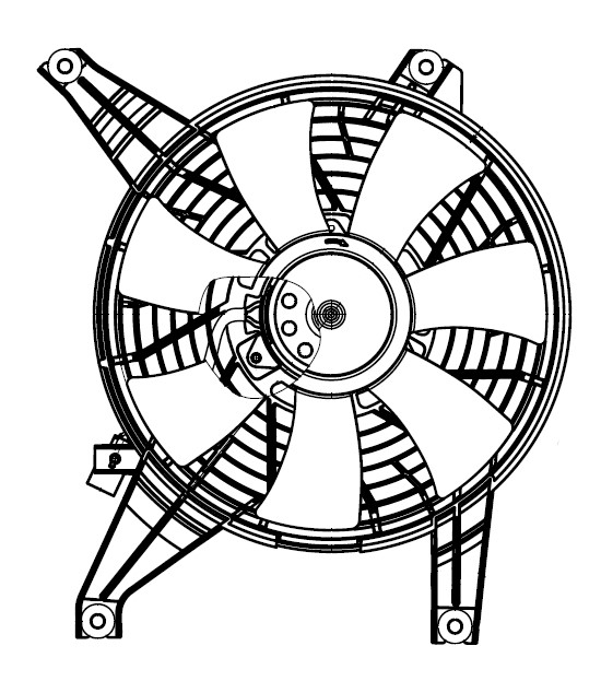 Электровентилятор кондиционера для автомобилей Mitsubishi Pajero III (00-)/Pajero IV (06-) (с кожухом)