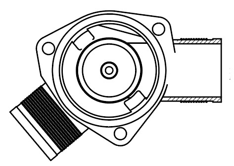 Корпус термостата для автомобилей Лада 21082 (инж. с 2003 г.) (алюминий)