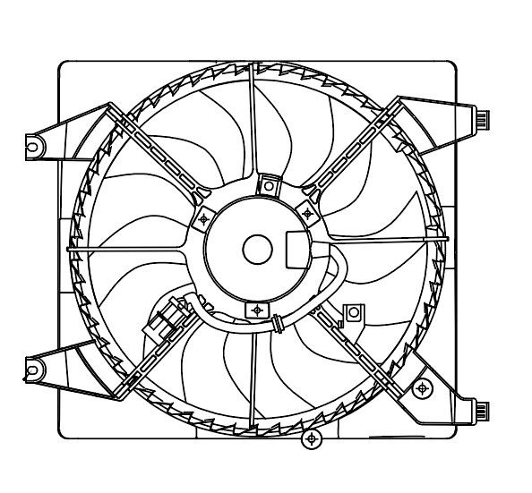 Электровентилятор охлаждения для автомобилей Hyundai Santa Fe II (06-) 2.2D/2.7i (с кожухом)