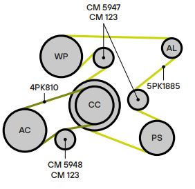 Ролик привод. ремня для автомобилей Лада 1118/2123 (только ролик) (CM 123)
