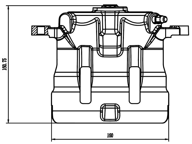 Суппорт тормозной для автомобилей JAC JS6 (22-) передний левый d=45.3мм