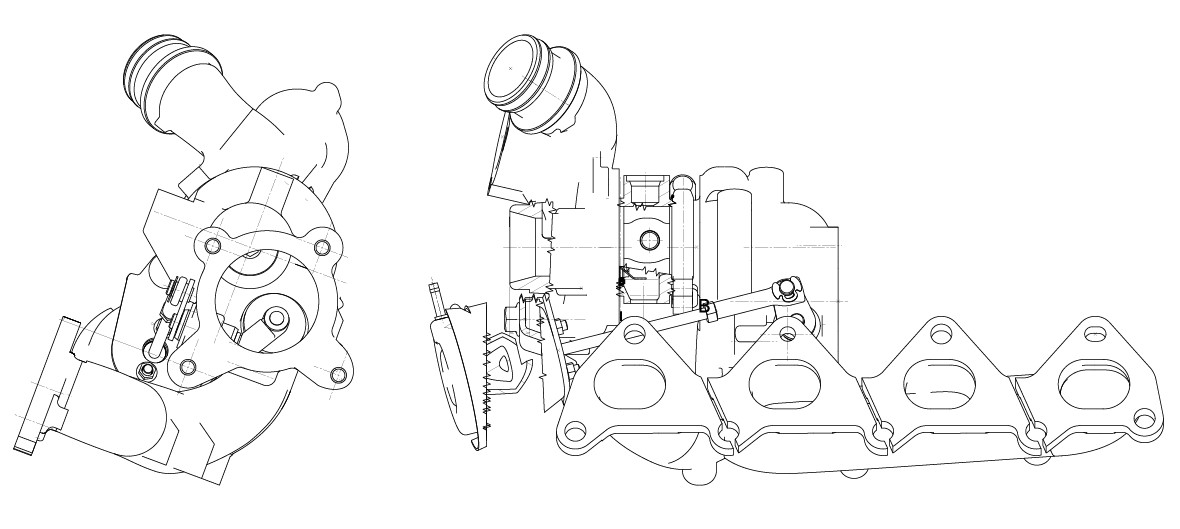 Турбокомпрессор для а/м Skoda Octavia (04-)/VW Tiguan (08-) 1.4T (тип TD025M2)