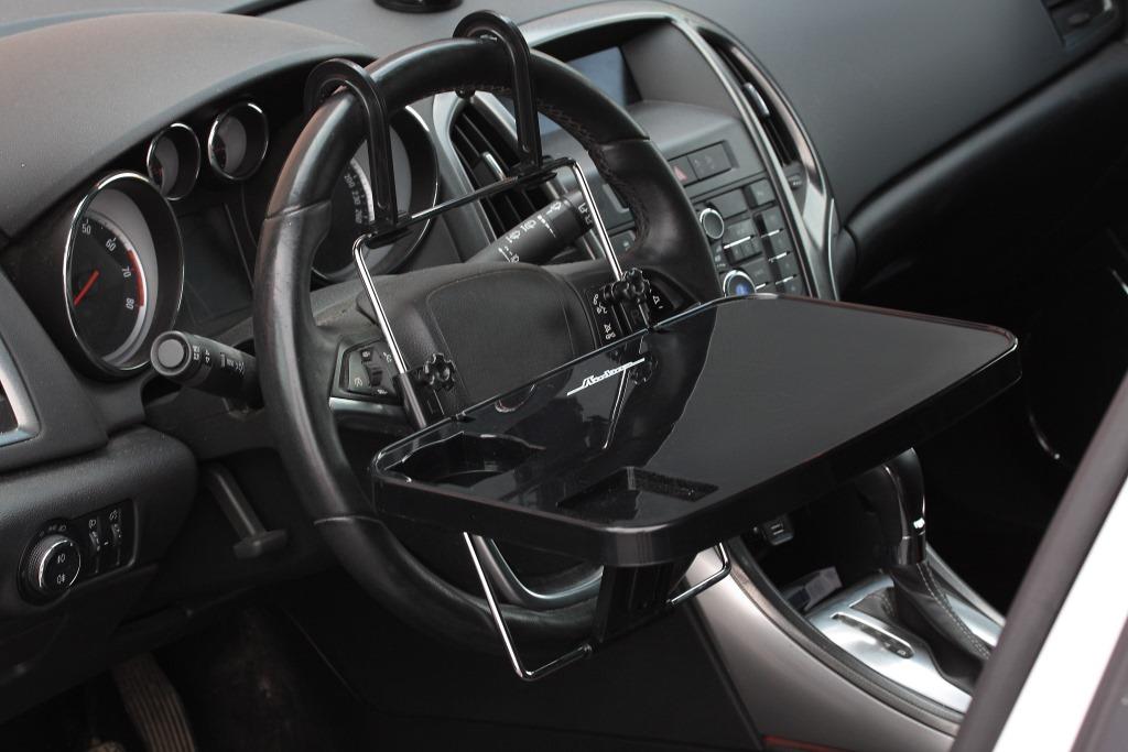 Столик дорожный на спинку сиденья/руль, складной (35.5*23.5*2 см)