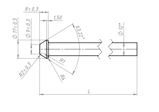 Кронштейн прямой с «грибком» универсальный, L=185мм