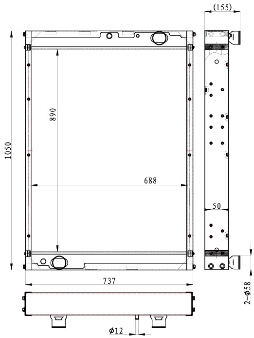 Радиатор охлаждения для автомобилей КАМАЗ 6520