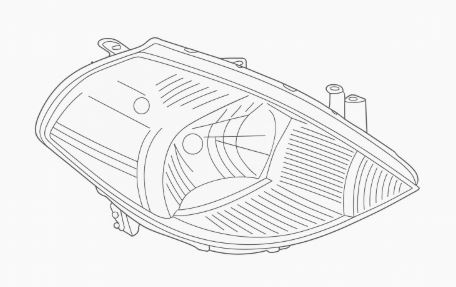 Фара для автомобилей Nissan Tiida (07-) (головного света) галоген, без корректора, правая