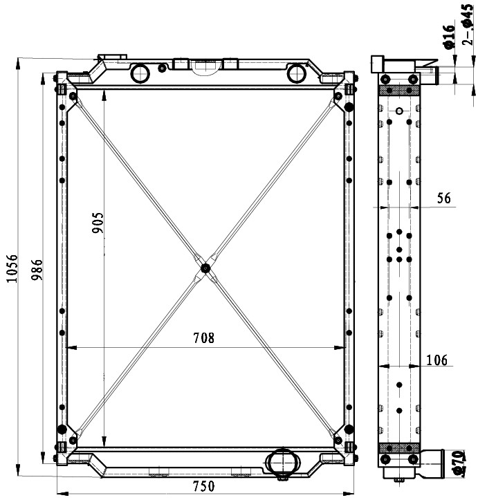 Радиатор охлаждения для автомобилей МАЗ ЯМЗ-7511
