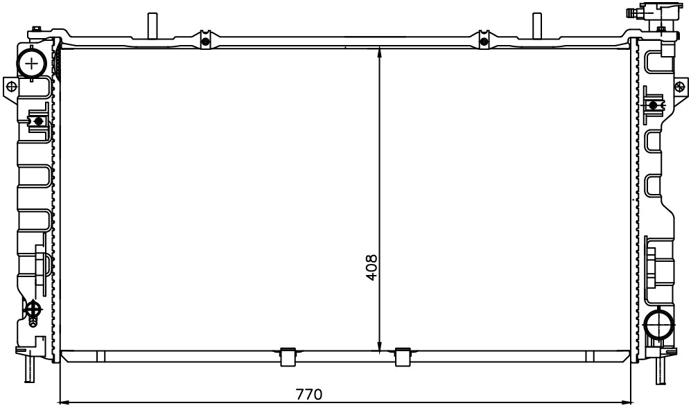 Радиатор охлаждения для автомобилей Caravan (00-)/Voyager (00-) 3.3i/3.8i (c 2005г.)