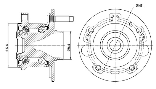 Ступица задняя в сборе с подшипником для автомобиля Chevrolet Tracker (19-)