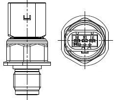 Датчик давления топлива для автомобилей Hyundai H-1 (07-) 2.5D/Great Wall Hover H5 (11-) 2.0D