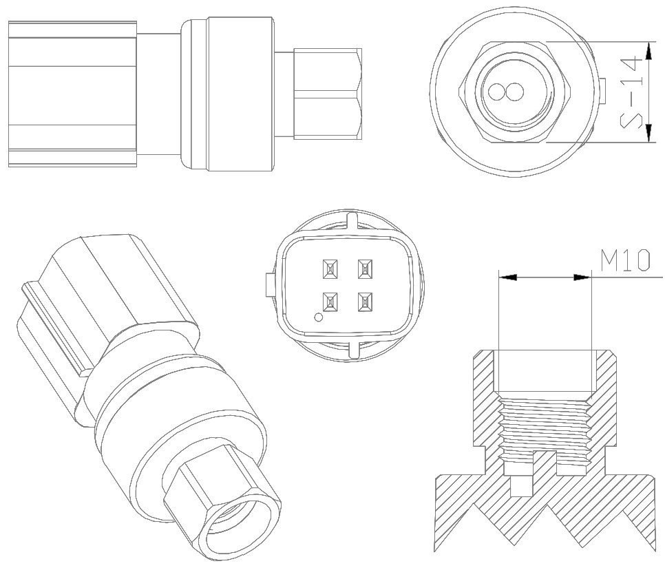 Датчик давления хладагента для автомобилей Ford Focus I (98-)
