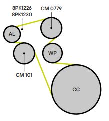 Ролик привод. ремня для автомобилей КамАЗ/КАвЗ/ПАЗ (дв. Cummins 4-6 ISBe/ISDe) (с натяж. мех.) (CM 101)