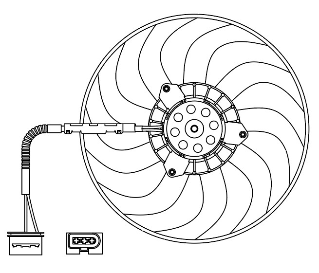 Электровентилятор охлаждения без кожуха для автомобилей Skoda Octavia (96-)/VW Golf IV (96-) (1 скор.)