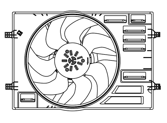 Электровентилятор охлаждения для автомобилей Skoda Octavia A7 (13-)/VW Tiguan II (16-) 1.8T/2.0T (с кожухом)