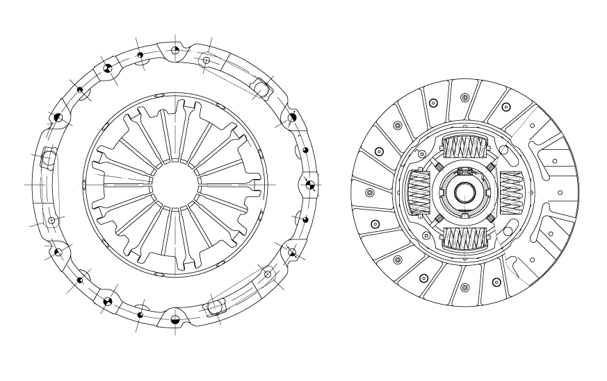 Комплект сцепления для автомобилей Chevrolet Captiva (11-) 2.4i (дв. LD9, 136 л.с.) (КПП D33) без муфты