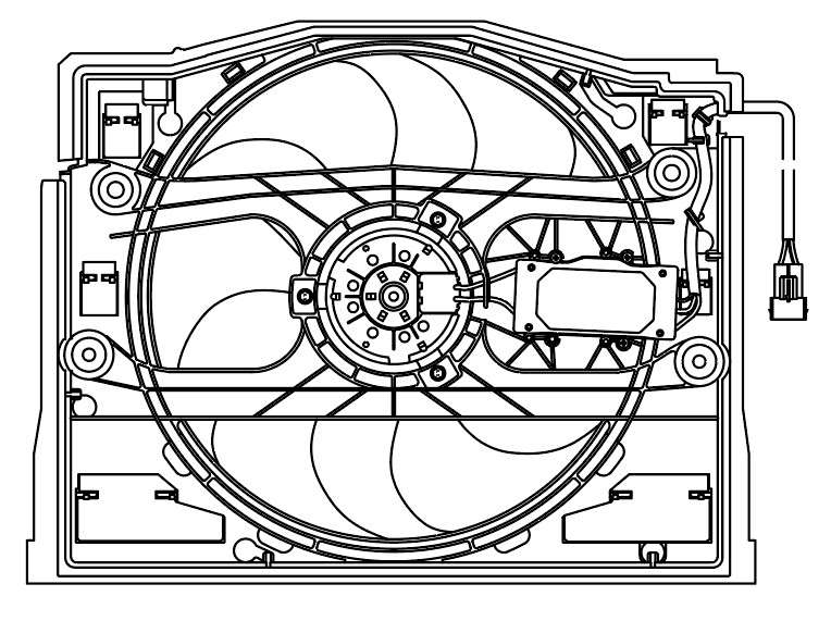 Электровентилятор кондиционера для автомобилей BMW 3 (E46) (98-) (с кожухом)