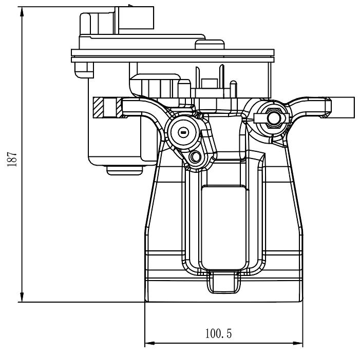 Суппорт тормозной для автомобилей Jetour Dashing (22-) задний левый d=41мм (автомобиль с электродвигателем стояночного тормоза)
