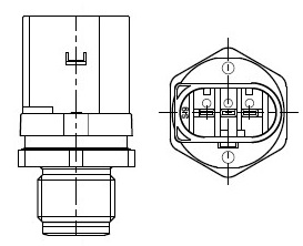 Датчик давления топлива для автомобилей BMW X5 F15 (13-)/X6 F16 (14-) 3.0D