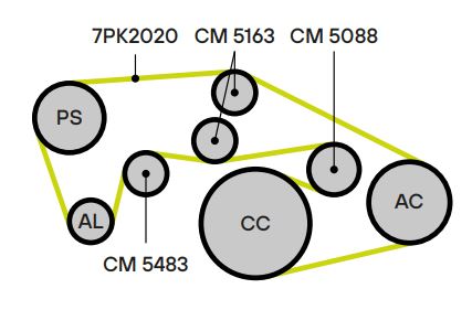 Ролик привод. ремня для автомобилей Infiniti FX/QX70 (08-) 3.5i/3.7i (опорный) ребристый (CM 5163)