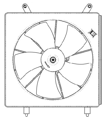 Электровентилятор охлаждения для автомобилей Honda CR-V II (02-) 2.0i/2.4i (с кожухом)