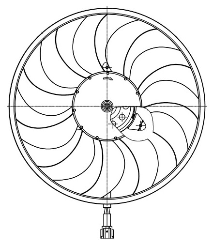 Электровентилятор охлаждения для автомобилей Nissan X-Trail (T31) (07-)/Teana (08-)/Murano (08-) (без кожуха)