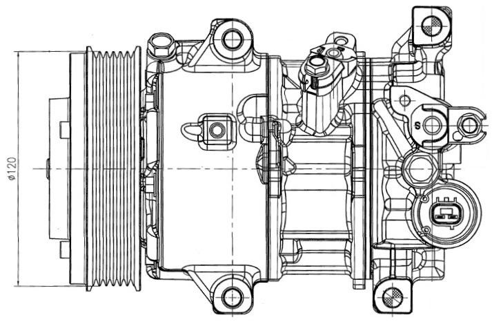 Компрессор кондиционера для автомобилей Toyota Corolla (13-) 1.6i/1.8i