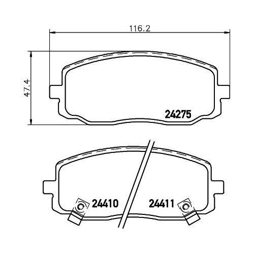 Колодки тормозные дисковые передние для автомобилей Kia Picanto (04-) / Hyundai i10 (04-)