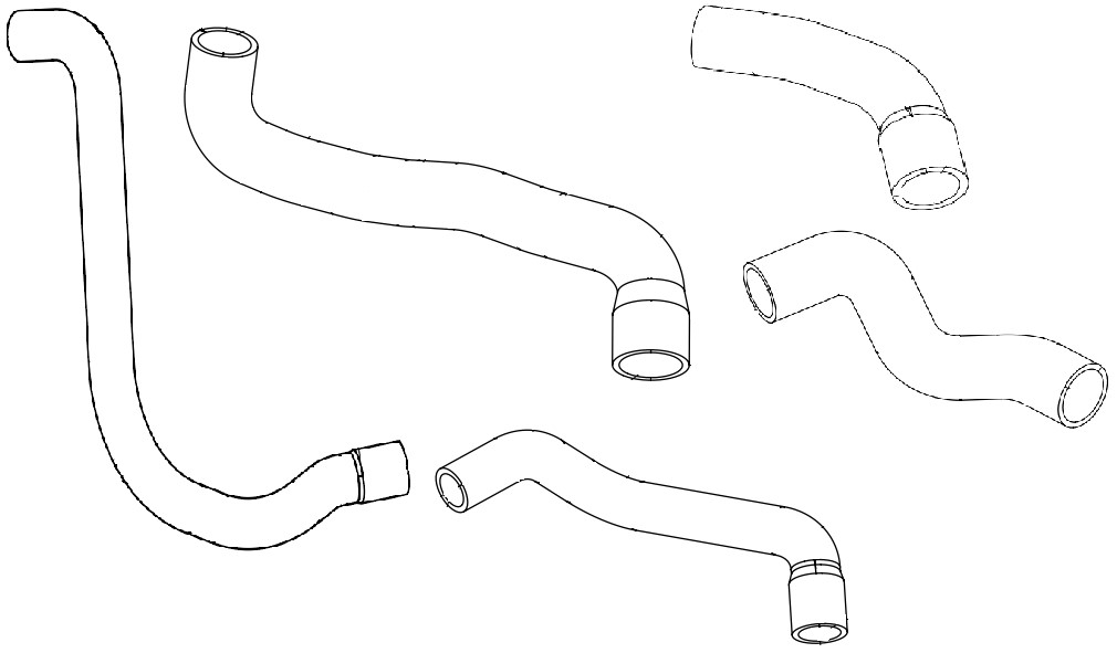 Патрубки охл. для а/м Лада Vesta NG (23-) 1.8i AT (EPDM, кмпл., 5 шт.)