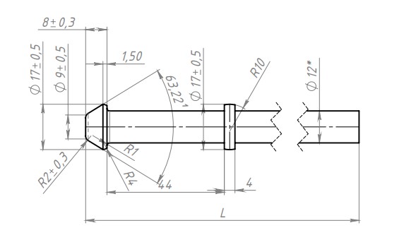 Кронштейн прямой с «грибком» и упором универсальный, L=200мм