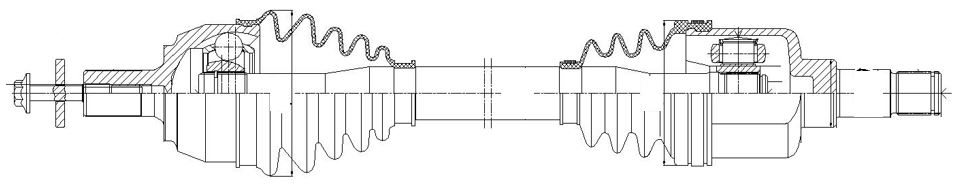 Привод левый для автомобилей Ford Focus II (05-) 1.6Ti/1.8i MT (B5/IB5)