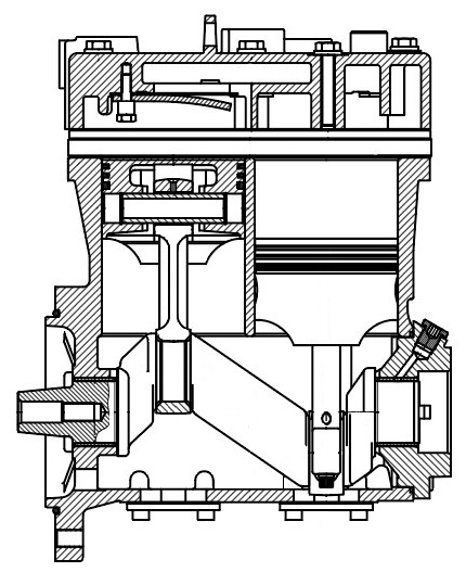Компрессор воздушный для а/м Scania 4-series (95-)/5 (P,G,R,T-series) (04-) (2-х цилиндровый.,608 см3 )