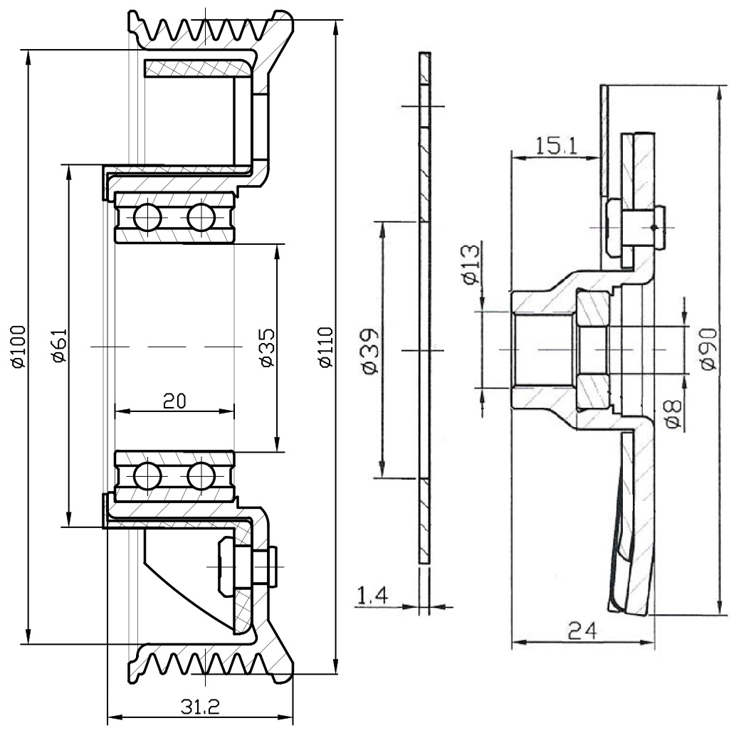 Муфта срывная компрессора кондиционера для автомобилей Skoda Octavia A5 (04-) (Тип Sanden)