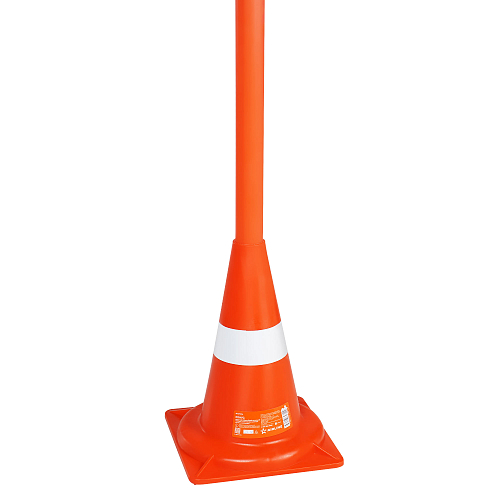 Конус дорожный 320мм с Вехой сигнальной 1200мм, с световозвр.полосами, оранжевый