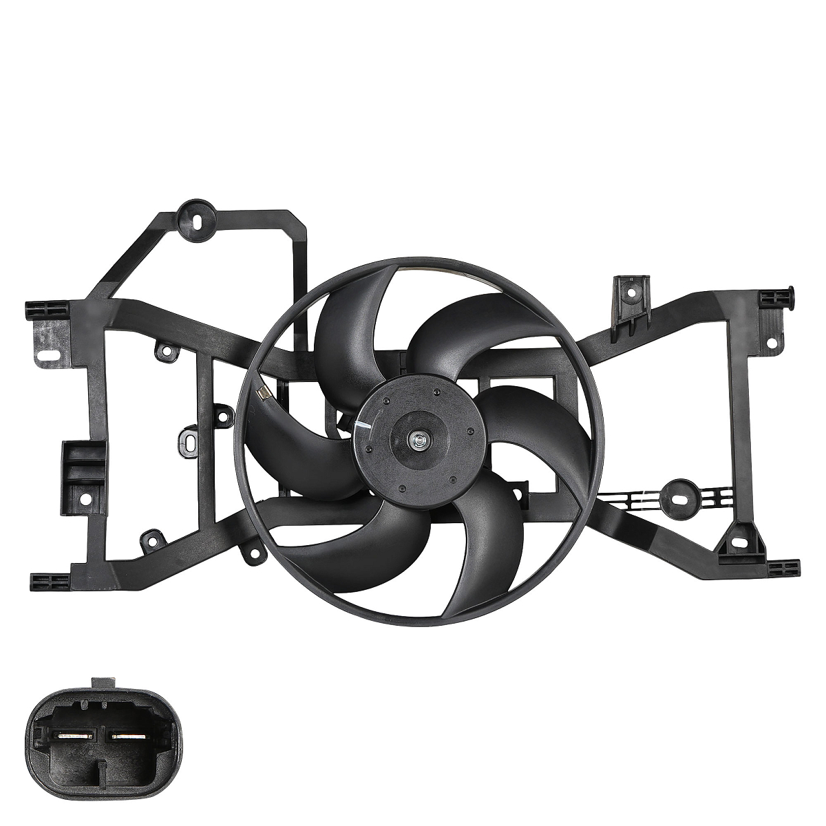 Электровентилятор охлаждения для автомобилей Лада Vesta (15-)/Renault Logan II (12-) (с кожухом) A/C-