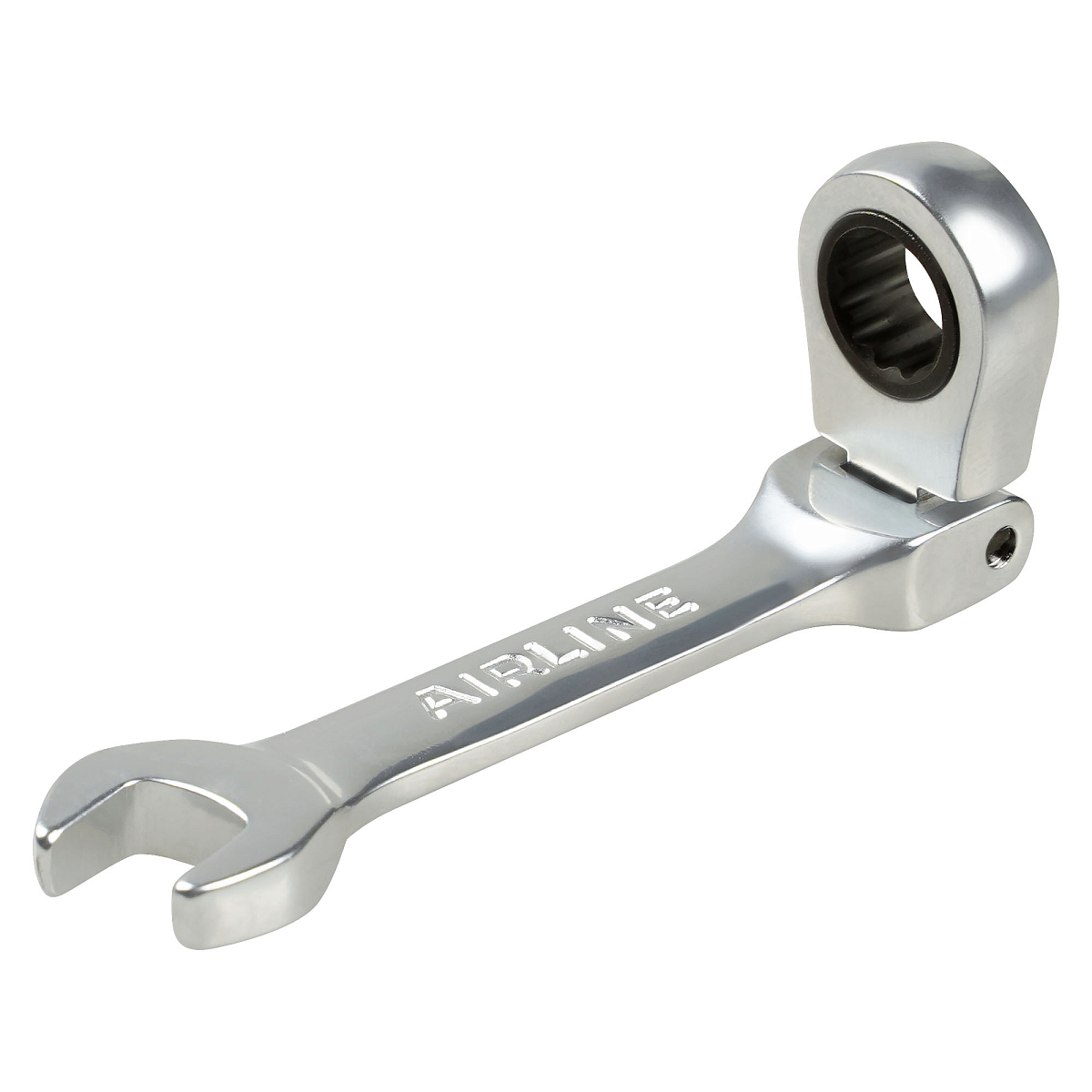 Ключ комбинированный трещоточный шарнирный короткий 8мм PRO, пласт.подвес