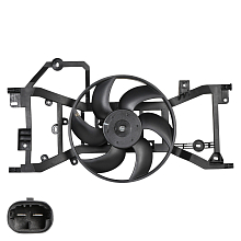 Электровентилятор охлаждения для автомобилей Лада Vesta (15-)/Renault Logan II (12-) (с кожухом) A/C-