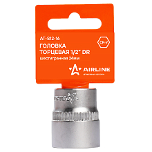 Головка торцевая 1/2"DR шестигранная 24мм, L=38мм пласт.подвес