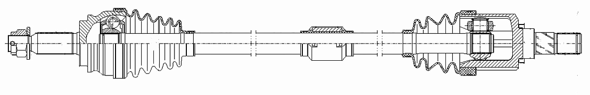 Привод передний правый для автомобилей Mitsubishi Lancer X (07-) 1.8i/2.0i CVT