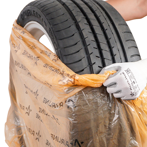 Пакеты для колес R12-17, 20 шт в рулоне, 100х100 см, 18 мкм, оранж.