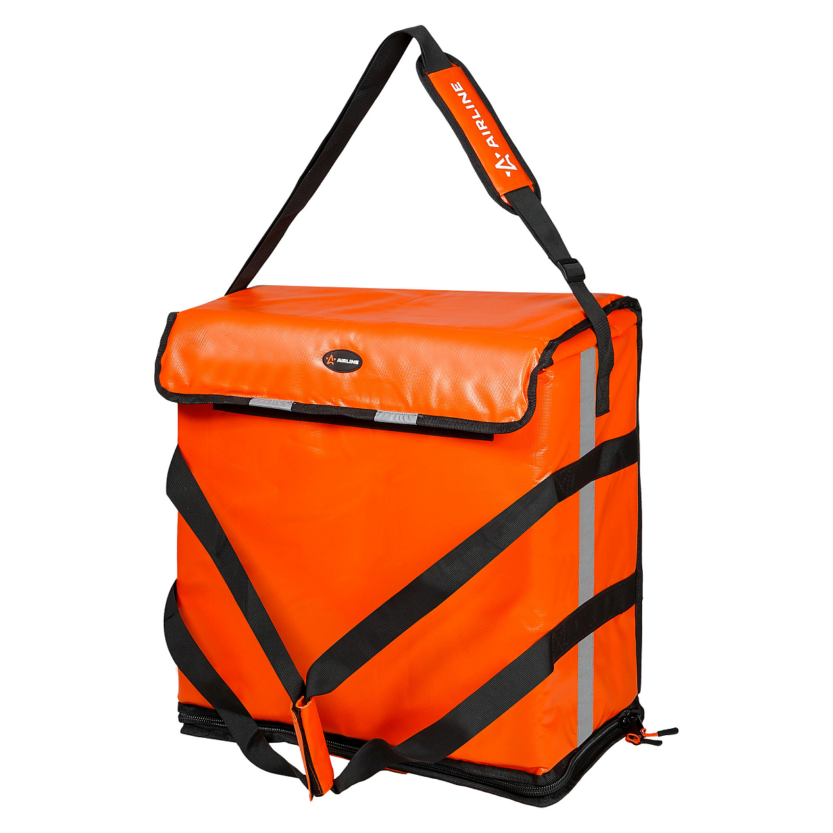 Сумка-холодильник (термосумка) для пиццы, 55л, 47*47*25см, быстрый доступ, оранжевая