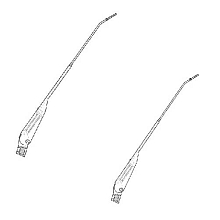 Рычаги стеклоочистителя для автомобилей Лада 2101-07/2121 и модиф. (к-т 2 шт., 345 мм, перо 2.5х7.15)